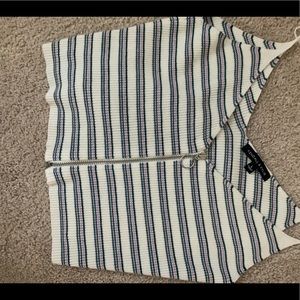 Zip Up Stripey Tank Top